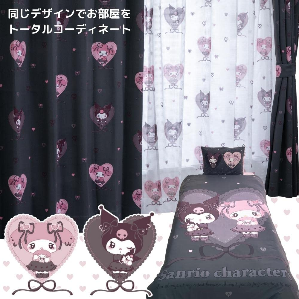 Sanrio Прозрачные шторы My Melody & Kuromi Midnight Melocro SB-662-S, 100 x 198 см, 2 панели