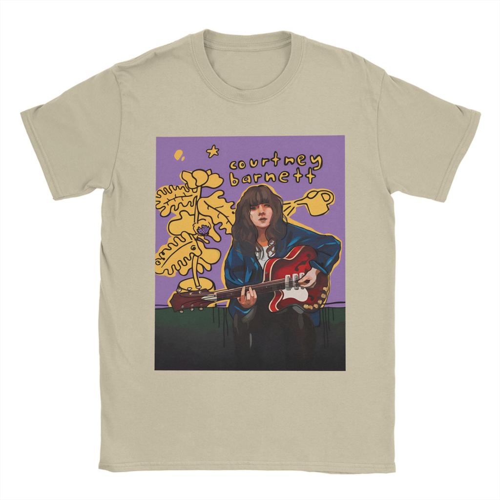 Футболка Courtney Barnett Австралийская певица для унисекс Потрясающая футболка из чистого хлопка с круглым вырезом и коротким рукавом Уникальная одежда