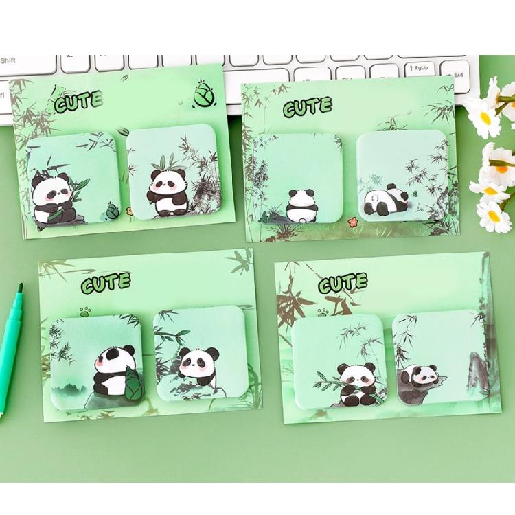 Cartoon Panda Sticky Note Paper 60Sheets Adheive Notes Pocket Notes Memo Pad Small Notepads for Writing Journaling