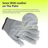 SIZA Safety Cut Proof Seamless Knitted Safety Gloves with Cow Leather Palm Anti-cut Function for Slaughter Cutting & Repair Work