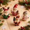 1/2/4Pcs Christmas Crocheted Santa Claus Ornament Handmade Knitted Yarn Middle Finger Santa Doll Xmas Holiday Party Decoration