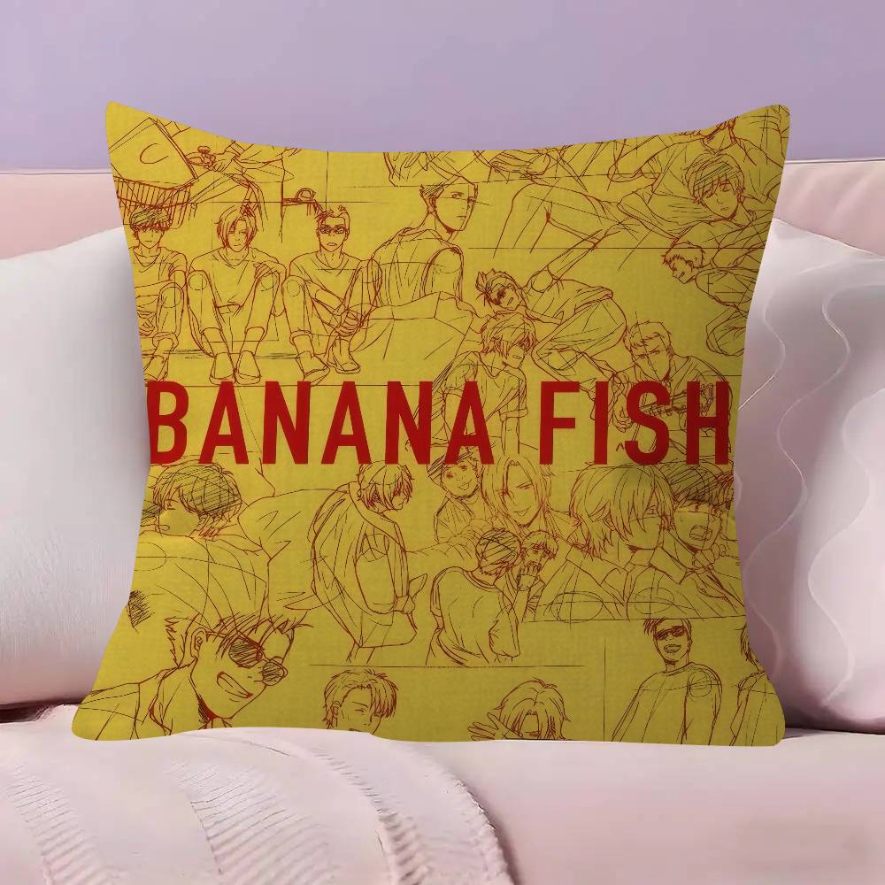 Аниме про преступность BANANA FISH Подушка Чехлы для подушек Мультяшный Декоративный для дивана Домашний Двусторонний принт Короткий плюш Милый чехол для подушки