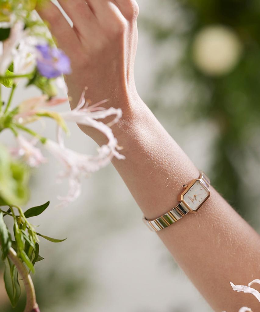 Lollalojeu Ms. Lola White Opal Cubic Index Square Watch