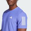 Adidas Aeroready Own The Run Solid Striped Crew Neck T-Shirt Men Tops Cobalt-Blue IV5406