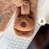 Cute Capybara Plush Scarf Autumn Winter Cold-Proof Warm Scarf Sweet Windproof Thickened Cross Neck Fashion Accessories Girl Gift