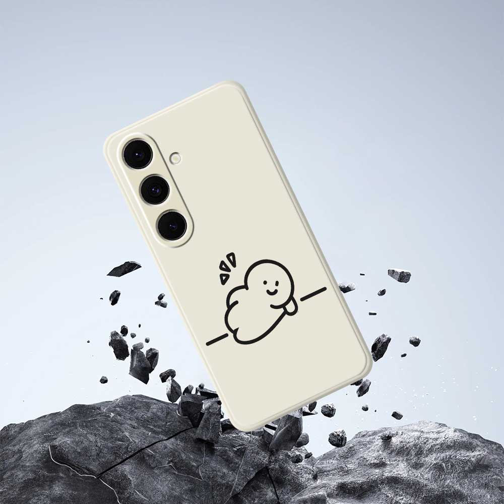 For Samsung Galaxy S25+ Case Stick Figure Pattern Printing Straight Edge TPU Phone Back Cover