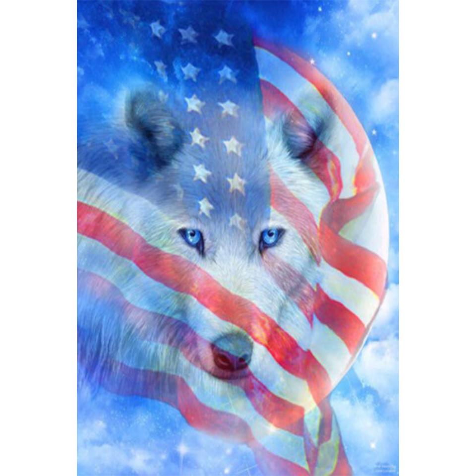 5D DIY алмазная живопись горный хрусталь животное полная алмазная вышивка волк художественная картина мозаика набор для вышивки крестом украшение дома подарок