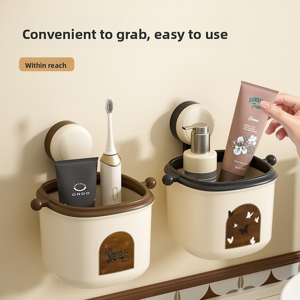 Антикварный стиль присоска ящик для хранения умывальника настенное мусорное ведро хранение полотенец для лица Аксессуары для ванной и кухни