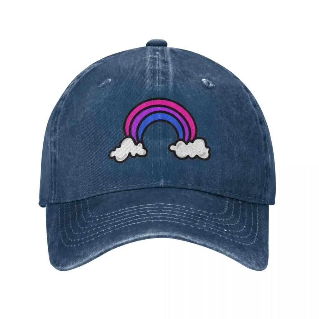 Bisexual Rainbow Baseball Cap Trucker Cap Custom Cap golf hat genuine hats for Unisex For Women Unisexs