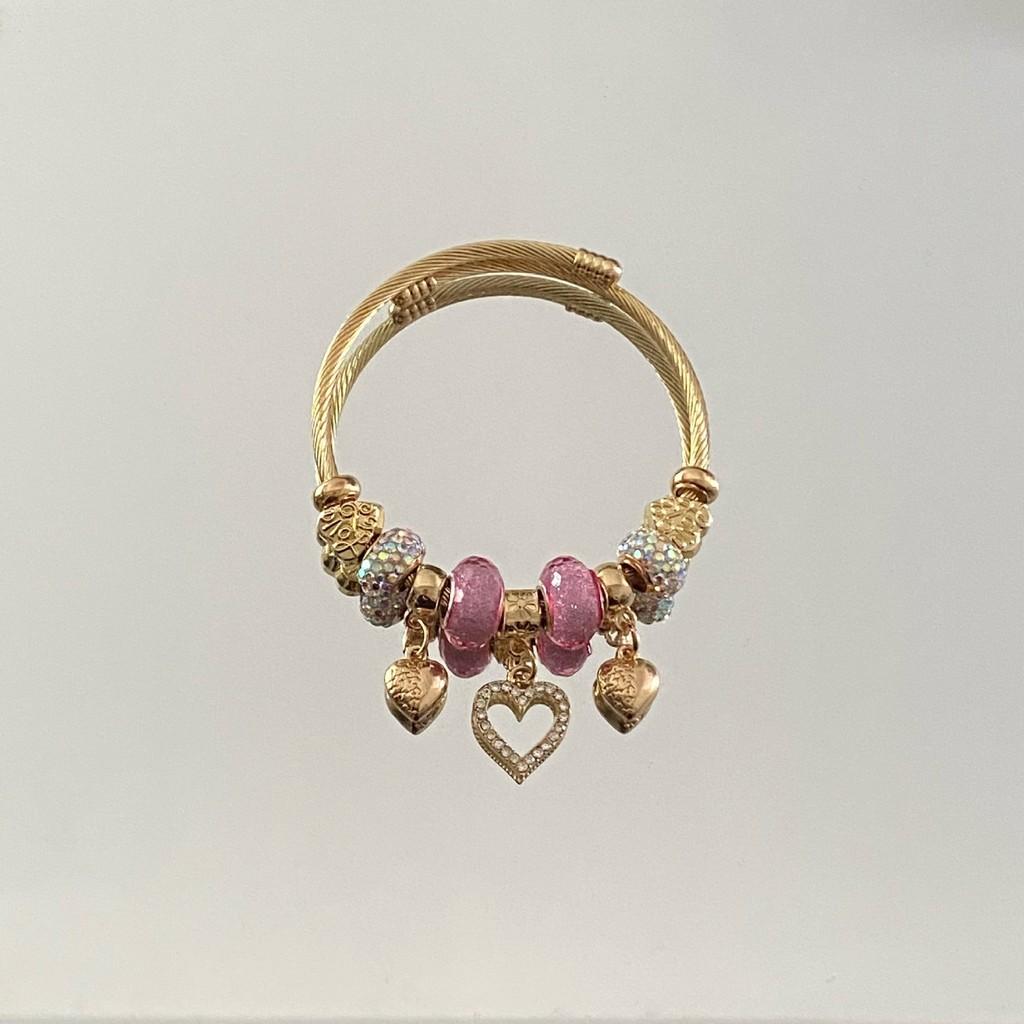 Fashion Heart Charm Bracelet With Adjustable Waterfall Style For Giftgiving