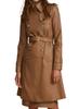 Trench Coat Formal Wear Design Handmade Stylish Genuine Lambskin Long Leather Women's