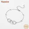 Tancise 925 Sterling Silver Bracelet Jewelry Geometric Bead Chain Link Bracelets Fashion Fine Wedding Gift for Girlfriend Women