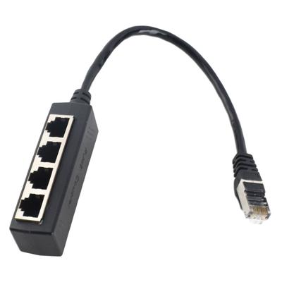 Адаптер-разветвитель RJ45 1 на 4 порта Плавная передача Отличное соединение Адаптер сетевого кабеля