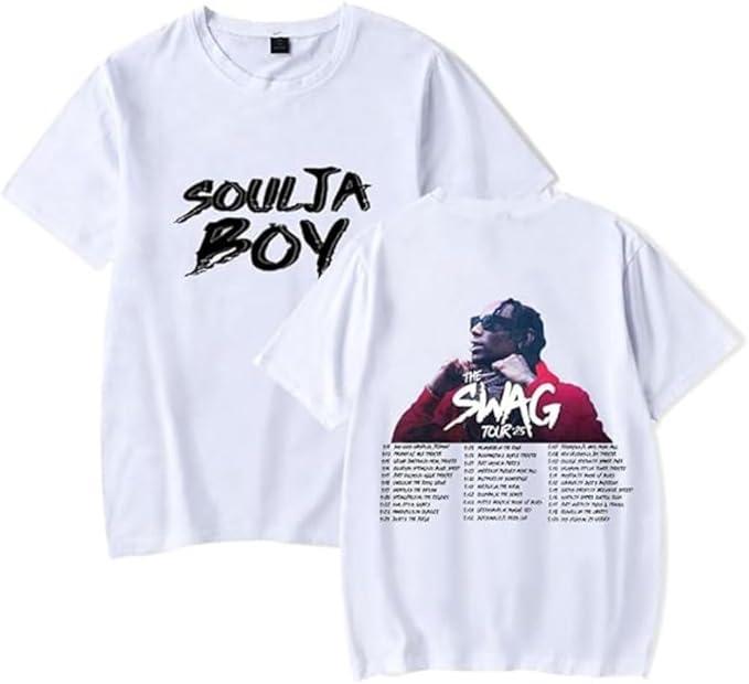 Футболка Soulja Boy The Swag Tour Мерч Мужская с коротким рукавом Женская Модная с круглым вырезом