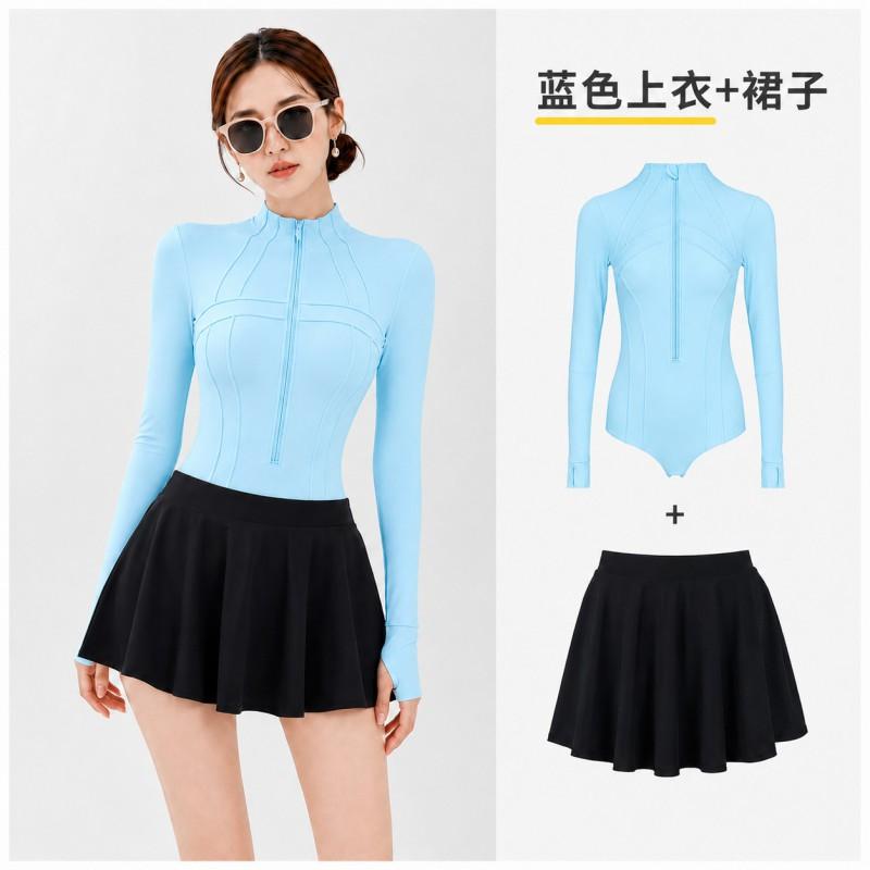 Womens UPF 50 Long Sleeve Rash Guard Swimsuit Full Body Sun Protection Dive Suit Quick Dry