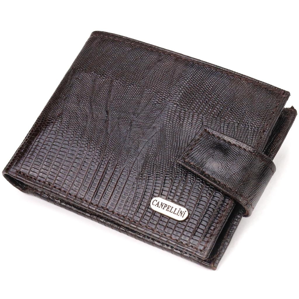 Мужской кошелек из натуральной фактурной кожи CANPELLINI Purse 21512 Коричневый