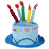 Happy Birthday Cake Hat Cute Fabric Birthday Hat with Plush Candles for Unisex Adult Party Novelty Decorations