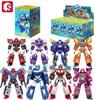 Новый SEMBO METAL CARDBOT Строительный Блок Xuan Blue Lightning Трансформирующийся Робот Сборка Подвижная Модель Игрушка Коллекционная Детский Подарок