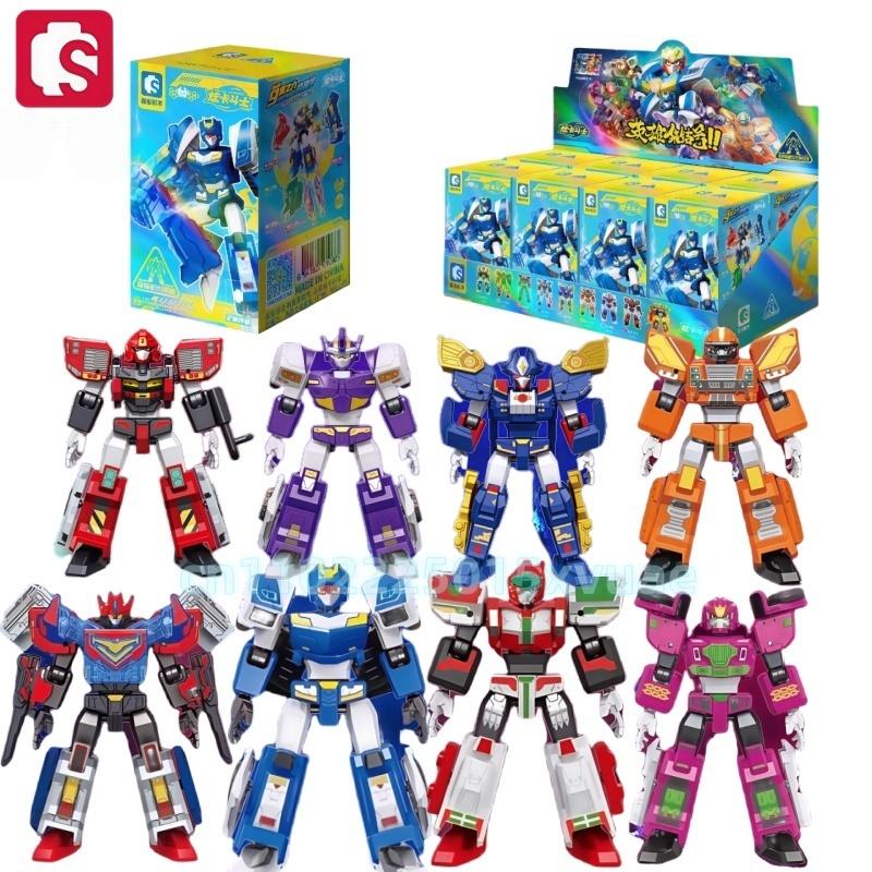 Новый SEMBO METAL CARDBOT Строительный Блок Xuan Blue Lightning Трансформирующийся Робот Сборка Подвижная Модель Игрушка Коллекционная Детский Подарок