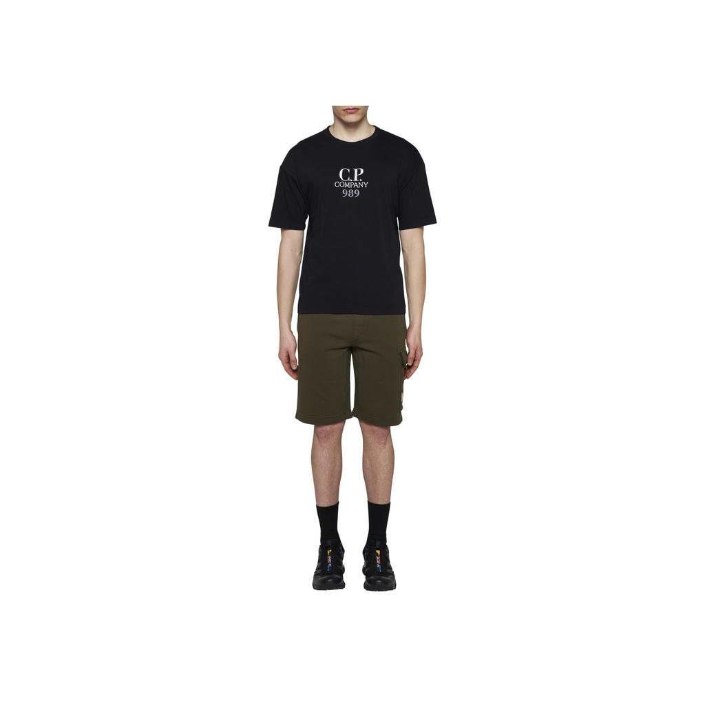 C.P. Company SS24 Solid Color Crew Neck Logo Letter Print Short Sleeve T-Shirt Men T-Shirts Black 16CMTS231A005697G999
