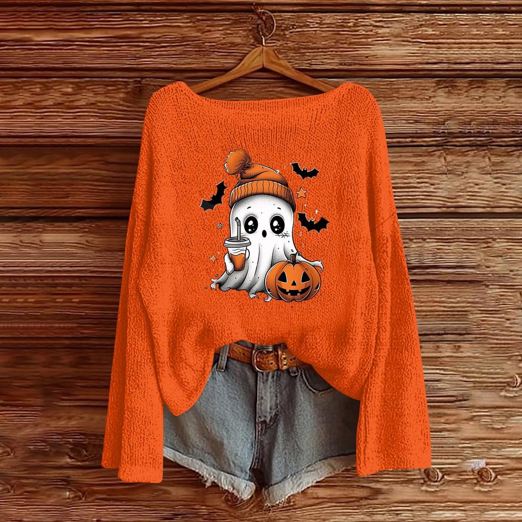 Halloween Sweatshirts For Children Boys And Girls Knit Sweater Cute Shirt Fall Crewneck Pullover Tops