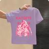 2026 New KATSEYE 1-12 Years Old Girls' Pure Cotton Short-Sleeved Sportswear Casual Shirt with Street Style Print Summer T-Shirt