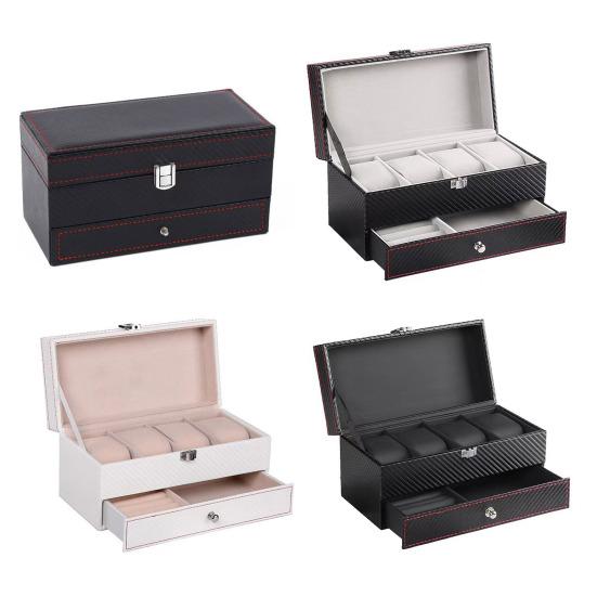 Ящик для хранения часов Контейнер для ювелирных изделий Большая емкость Двухслойный дизайн Быстрая классификация часов