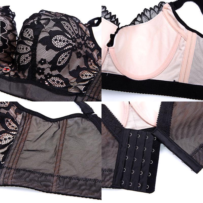 Сексуальный бюстгальтер большого размера для нижнего белья, тонкая часть полной чашки Fat Plus, большая чашка, собранная, регулируемая, для лактации
