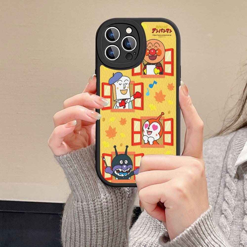 Fashion Anpanman Phone Case Hard Leather For iPhone 16 15 14 13 12 Mini 11 14 Pro Max Xs X Xr 7 8 Plus Fundas
