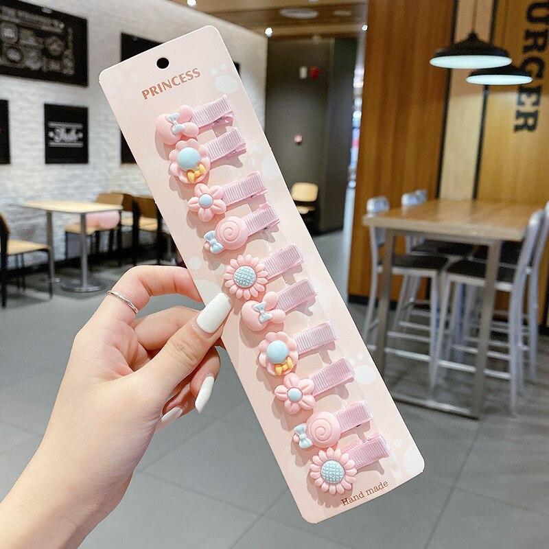 10 шт./компл., заколка для волос с бантиками принцессы в стиле кавай для девочек, головной убор, новинка 2023 года, детские заколки для волос, детская повязка на заколку с боковой челкой для женщин и детей