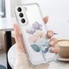 Чехол с принтом белых цветов для Samsung A57 S26 Ultra A37 A17 A56 A36 A26 A16 A55 A35 A25 A15 A54 5G S21 FE S22 S23 S24 S25 Plus Прозрачный мягкий чехол из ТПУ