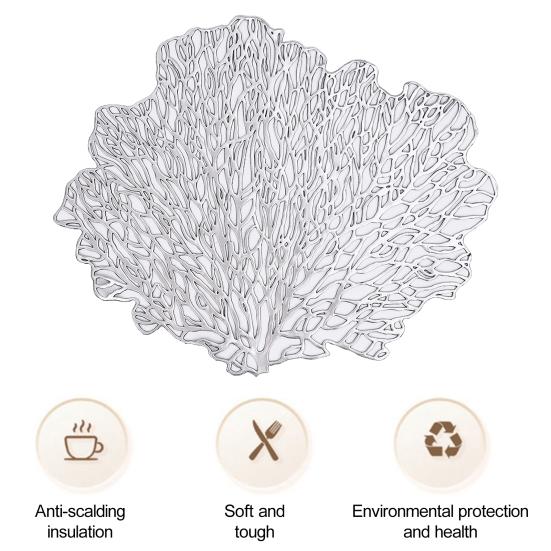 Table Placemat Heat-Resistant Kitchen Placemat Stylish Coral Shape Dining Table Mat for Home Decoration