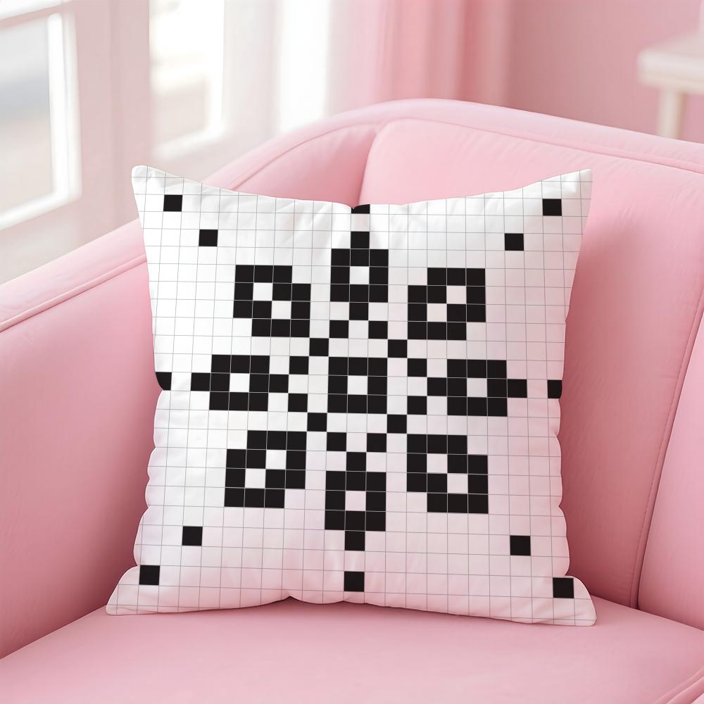 Pixel art print texture Cushion Cover Pillow Case Soft Friendly Fabric  Concealed Zipper