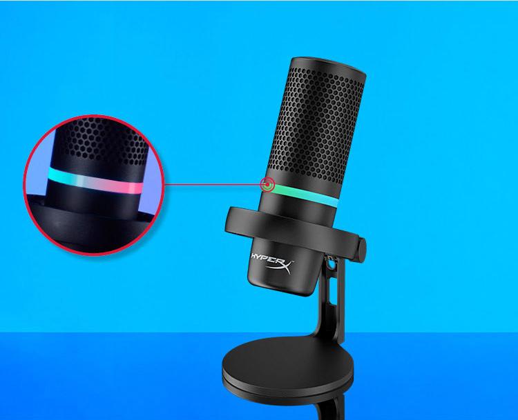 HYPERX DuoCast — USB-конденсаторный микрофон RGB для ПК, PS4, PS5 и Mac, антивибрационный амортизатор, 2 диаграммы направленности, поп-фильтр, регулировка усиления, игровой микрофон