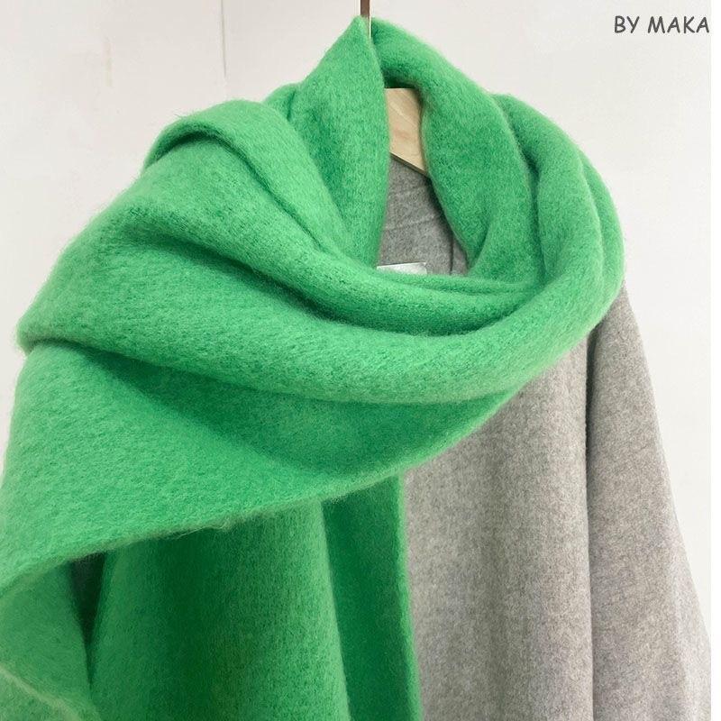 Women's Autumn Winter Warm Long Scarf Elegant Cashmere-like Pashmina Solid Color Tassel Shawl