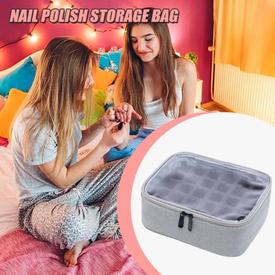 Сумка для хранения лака для ногтей, большая вместимость, застежка-молния, чехол для переноски эфирных масел