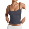 Women Adjustable Spaghetti Strap Cami Top V Neck Sleeveless Solid Color Crop Tank Tops Daily Casual Wear