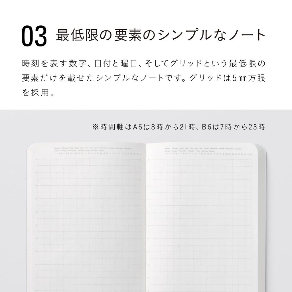 Nitoms STALOGY A6 Тонкий блокнот в клетку Планировщик на 1/2 года Черный SS1020