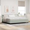 Boxspring Bed with Headboard Light Gray 200 x 200 cm Velvet