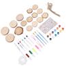 Kids Wooden Painting Crafts Kit Glow in The Dark Wood Slices with Painting Craft Activities Kits