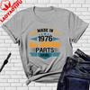 50th Birthday Unisex Crewneck TShirt for Men 1976 Original Parts Bday Gift Hipster Street Fashion Casual Printed Tshirt Tops