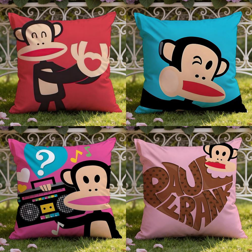 Мультяшная наволочка с обезьянкой P-Paul Frank, двойного назначения для дома и автомобиля: Двусторонняя конструкция для максимального комфорта