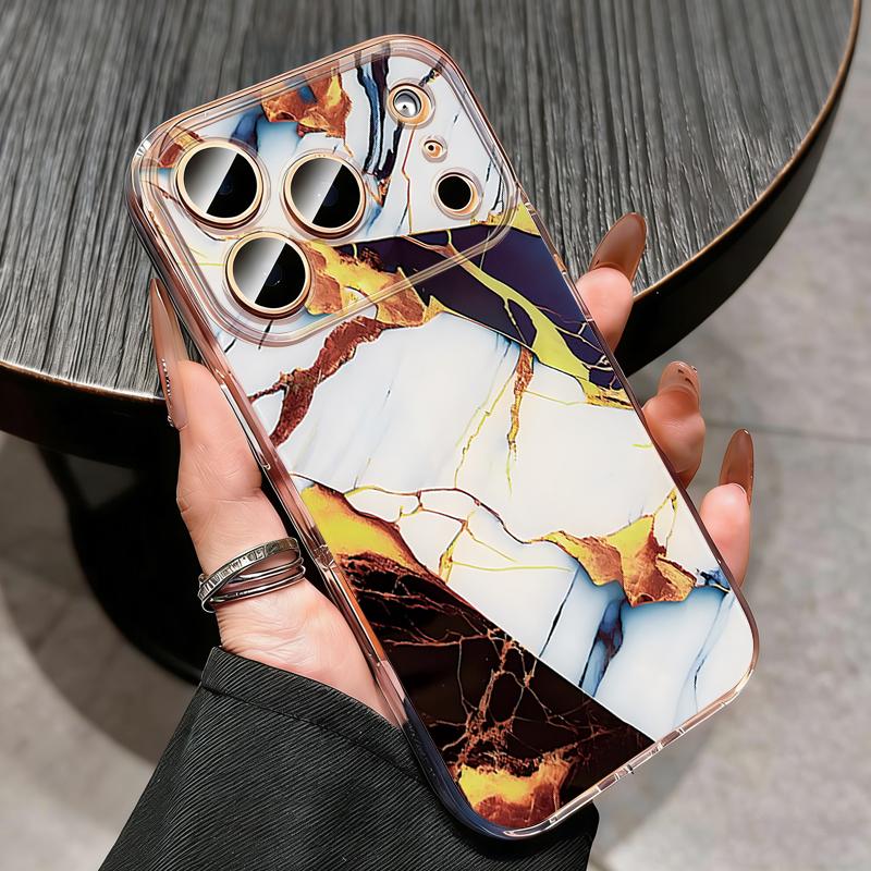 Золотой Мраморный Масляный Чехол Для iPhone 18 Pro Max Прозрачный Мягкий Силиконовый Чехол Для iPhone 17 16 15 14 13 Pro Max 17E 16E