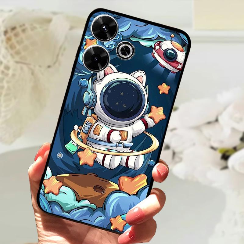 Чехол для Xiaomi Redmi 13 Модный Рисунок Матовое Покрытие Мягкий Силикон ТПУ Чехол для Телефона Для Xiaomi Poco M6 4G Ударопрочный Корпус Fundas