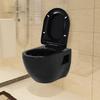 Wall-hung Toilet - vidaXL - Black - Ceramic - Universal Seat - Modern Design