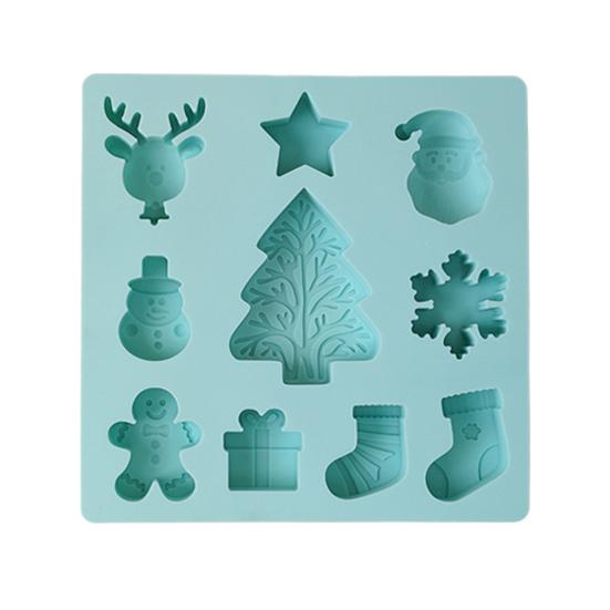 Christmas Silicone Mold Non-stick Food Grade Dishwasher Safe Easy Release DIY Santa Claus Snowman Reindeer Chocolate Candy Cake Fondant Cookies Mold