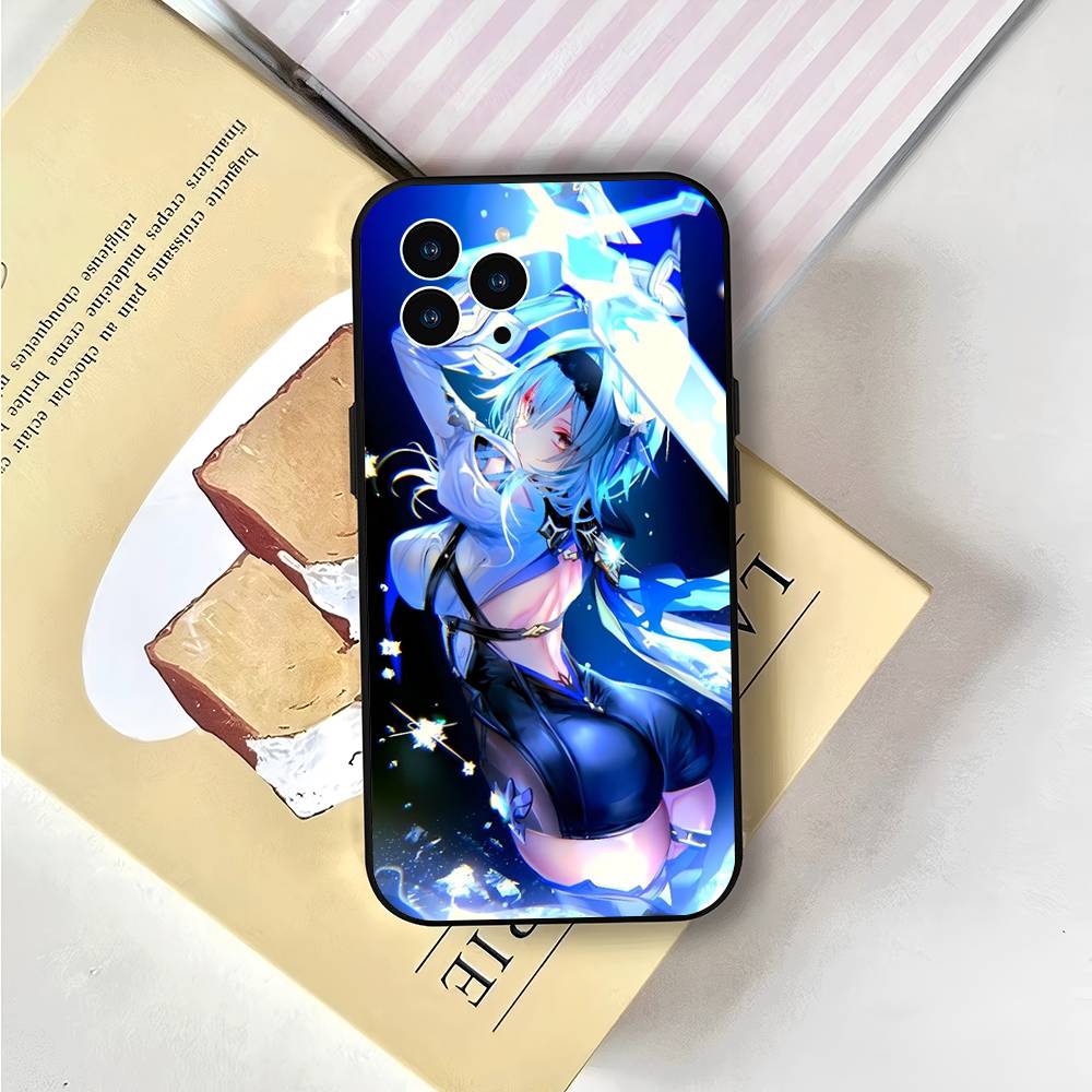 Eula Lawrence Genshin Impact Phone Case For IPhone 17 Air 16 15 14 13 Pro Max 11 12 Black Silicone Cover
