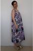 Женское платье большого размера, платье из вискозы из чесаного хлопка с сиреневым узором на толстых бретелях