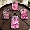 Модный чехол для телефона с принтом розового леопарда для iPhone 17, 16, 15, 14, 13, 12, 11 Plus, Pro Max, XS, мягкий силиконовый черный чехол