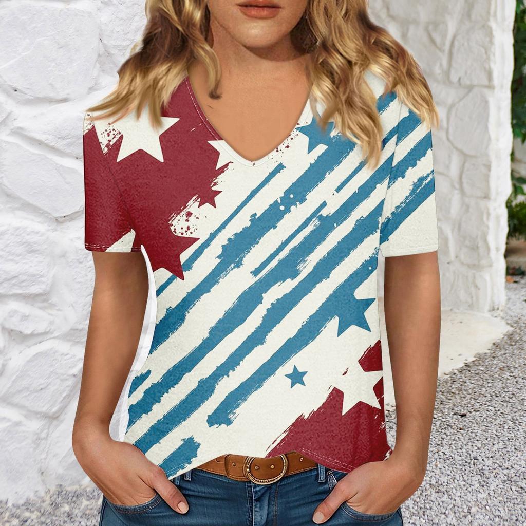 T Shirts Short Sleeve V Neck Tees For Women Fashion Tops Trendy Lightweight Soft Casual Summer Top